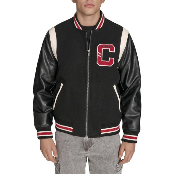 Champion Men's Letterman Varsity Bomber Jacket With Patches