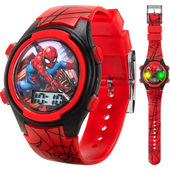 Marvel Spider-Man Kids Watches - Digital Display, Interactive Features, Adjustable Strap, Vibrant Spider-Man Graphics, Durable for Active Kids