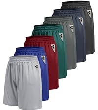 BOOJO 5 Pack Athletic Gym Mens Shorts - Workout Black Quick Dry Basketball Shorts
