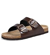 ODOLY Unisex Cork Footbed Slide Sandal, Arch Support Slip On