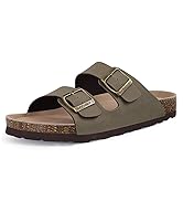 ODOLY Unisex Cork Footbed Slide Sandal, Arch Support Slip On