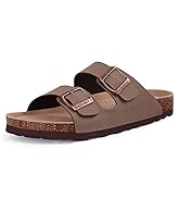 ODOLY Unisex Cork Footbed Slide Sandal, Arch Support Slip On