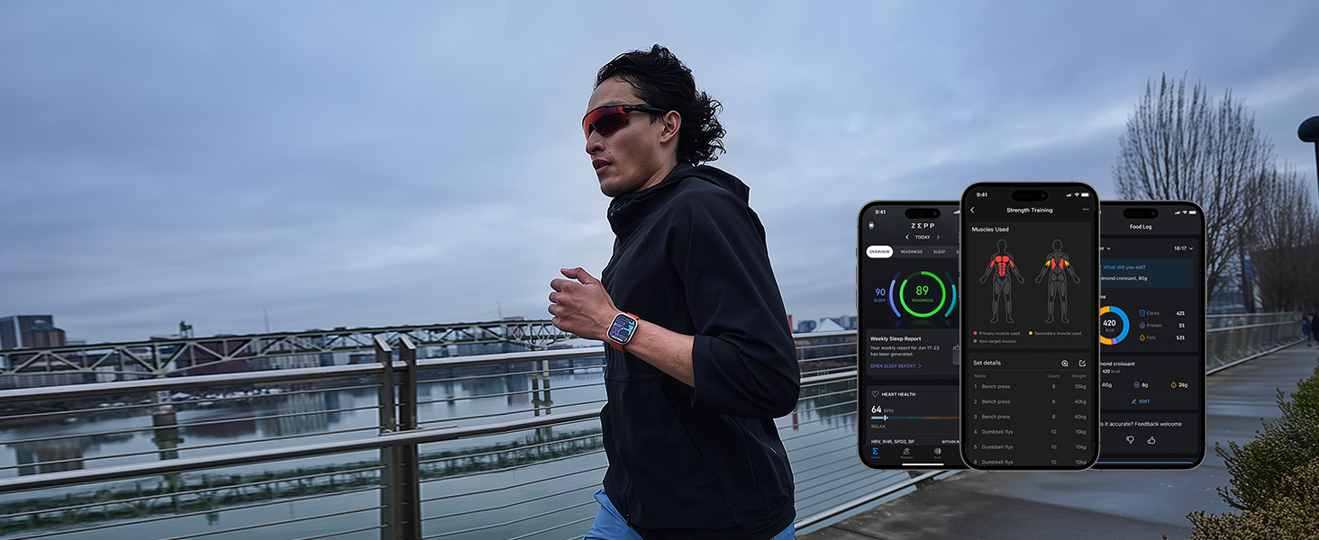 Amazfit Bip 6 Smart Watch 46mm, 14 Day Battery, 1.97 AMOLED Display, GPS and Free Maps, Bluetooth Call and Text, Health Fitness and Sleep Tracker, 140+ Workout Modes