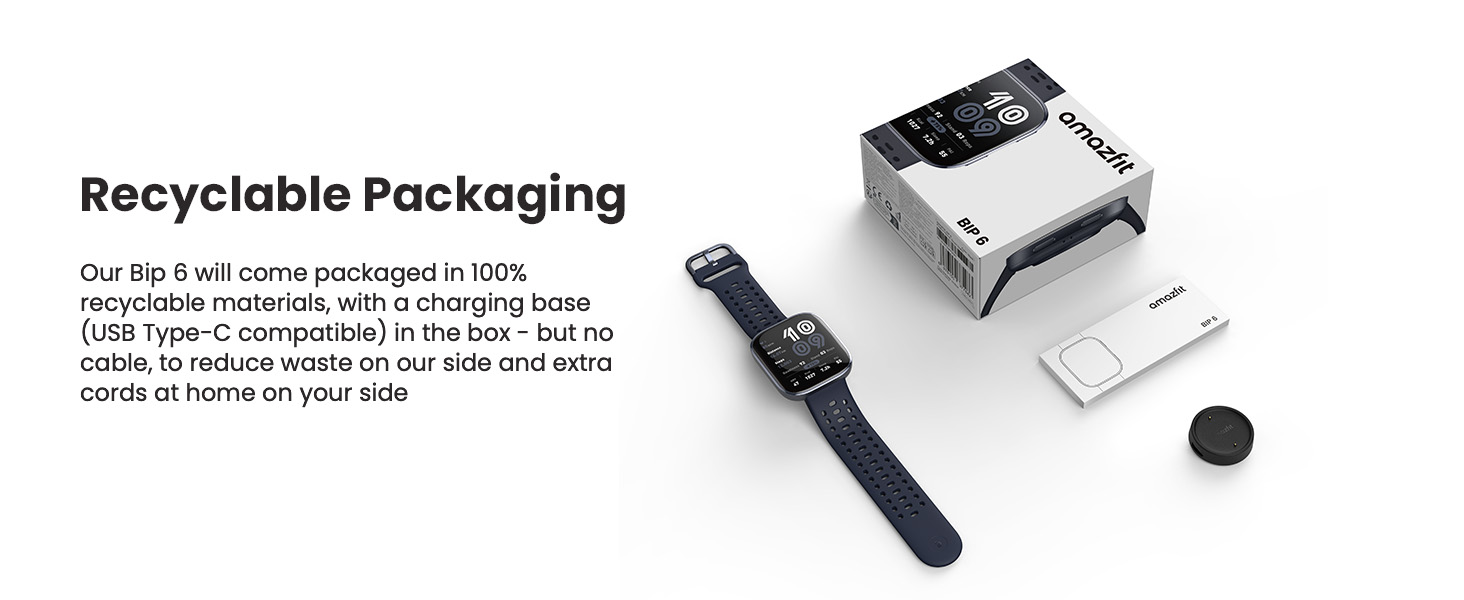 Amazfit Bip 6 Smart Watch 46mm, 14 Day Battery, 1.97 AMOLED Display, GPS and Free Maps, Bluetooth Call and Text, Health Fitness and Sleep Tracker, 140+ Workout Modes