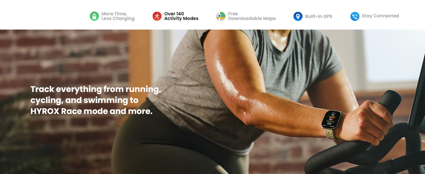 Amazfit Bip 6 Smart Watch 46mm, 14 Day Battery, 1.97 AMOLED Display, GPS and Free Maps, Bluetooth Call and Text, Health Fitness and Sleep Tracker, 140+ Workout Modes