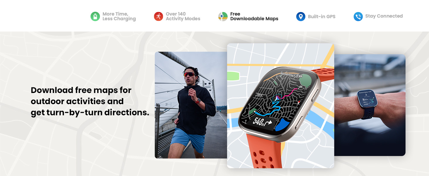 Amazfit Bip 6 Smart Watch 46mm, 14 Day Battery, 1.97 AMOLED Display, GPS and Free Maps, Bluetooth Call and Text, Health Fitness and Sleep Tracker, 140+ Workout Modes