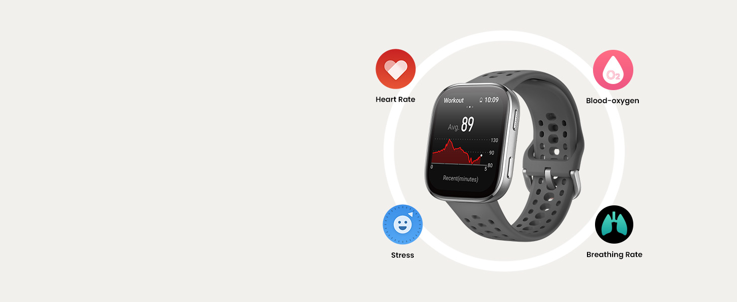 Amazfit Bip 6 Smart Watch 46mm, 14 Day Battery, 1.97 AMOLED Display, GPS and Free Maps, Bluetooth Call and Text, Health Fitness and Sleep Tracker, 140+ Workout Modes