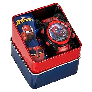 Marvel Spider-Man Kids Watches - Digital Display, Interactive Features, Adjustable Strap, Vibrant Spider-Man Graphics, Durable for Active Kids