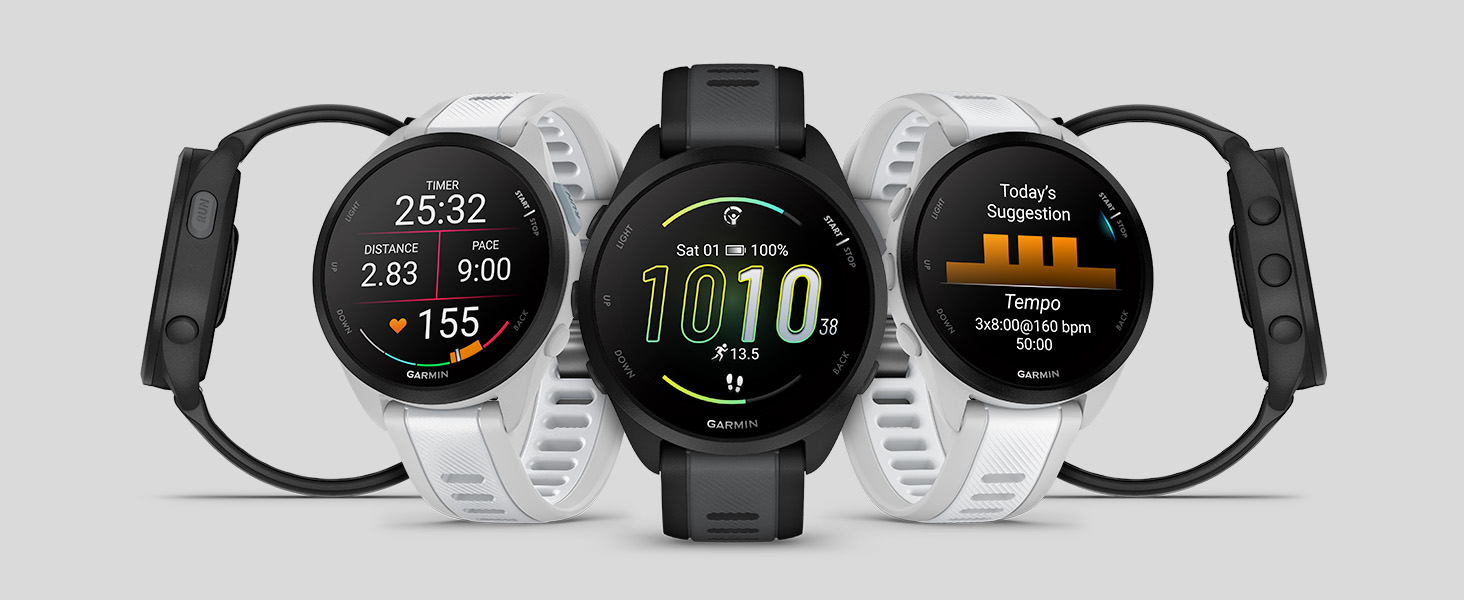 Garmin Forerunner 165 Running Smartwatch, Colorful AMOLED Display, Training Metrics and Recovery Insights