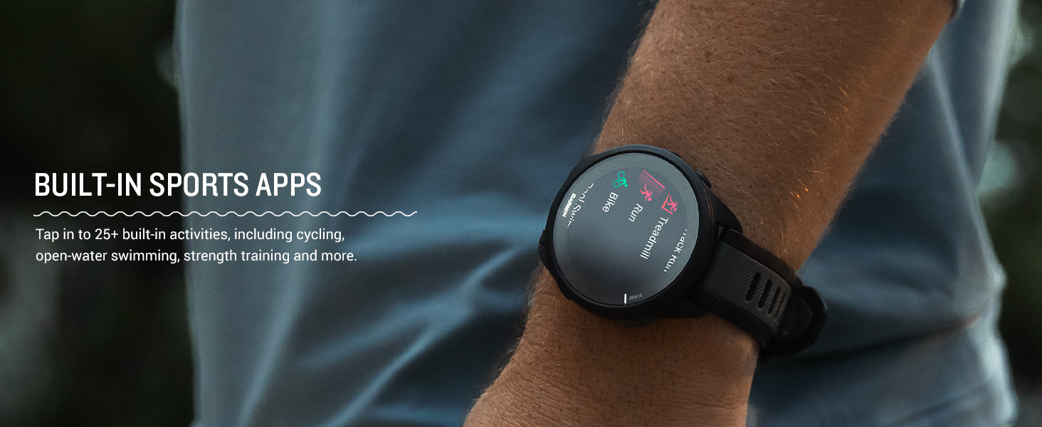 Garmin Forerunner 165 Running Smartwatch, Colorful AMOLED Display, Training Metrics and Recovery Insights