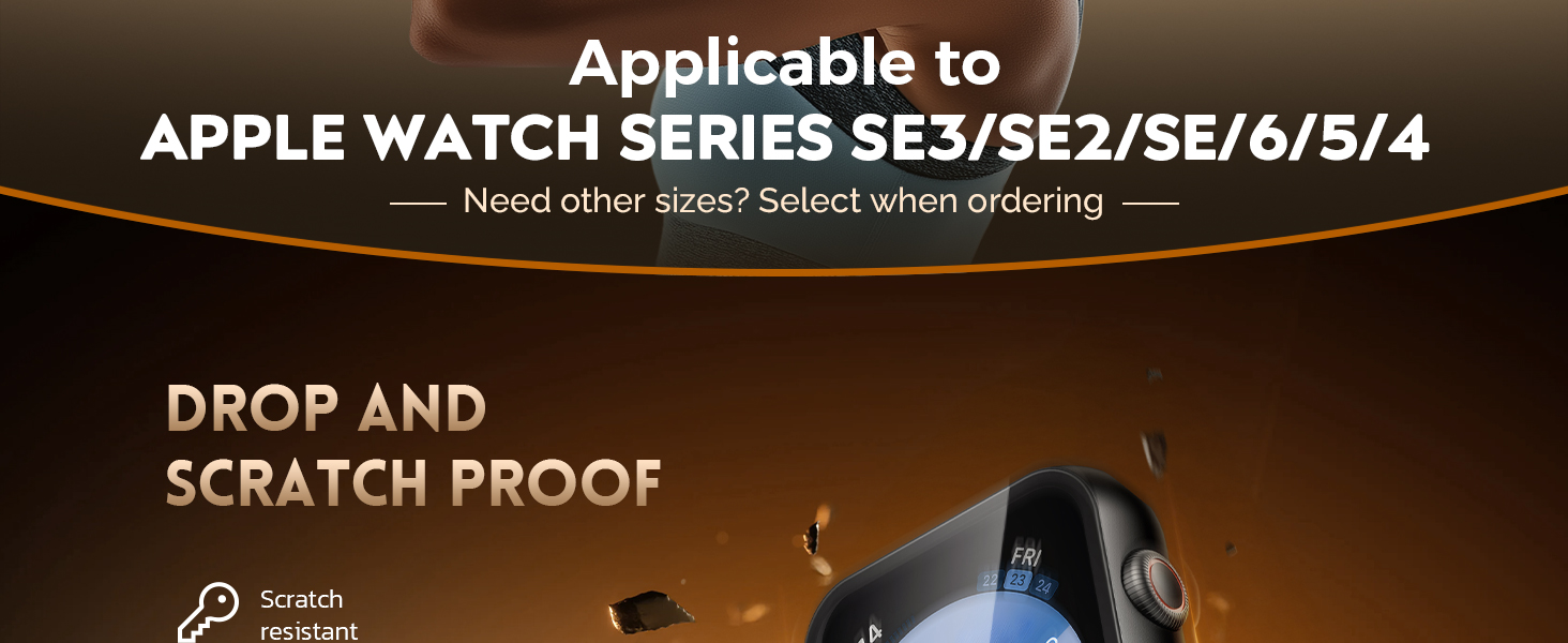 Misxi 2 Pack Hard PC Case with Tempered Glass Screen Protector Compatible with Apple Watch SE 3 SE 2 SE Series 6 5 4 40mm